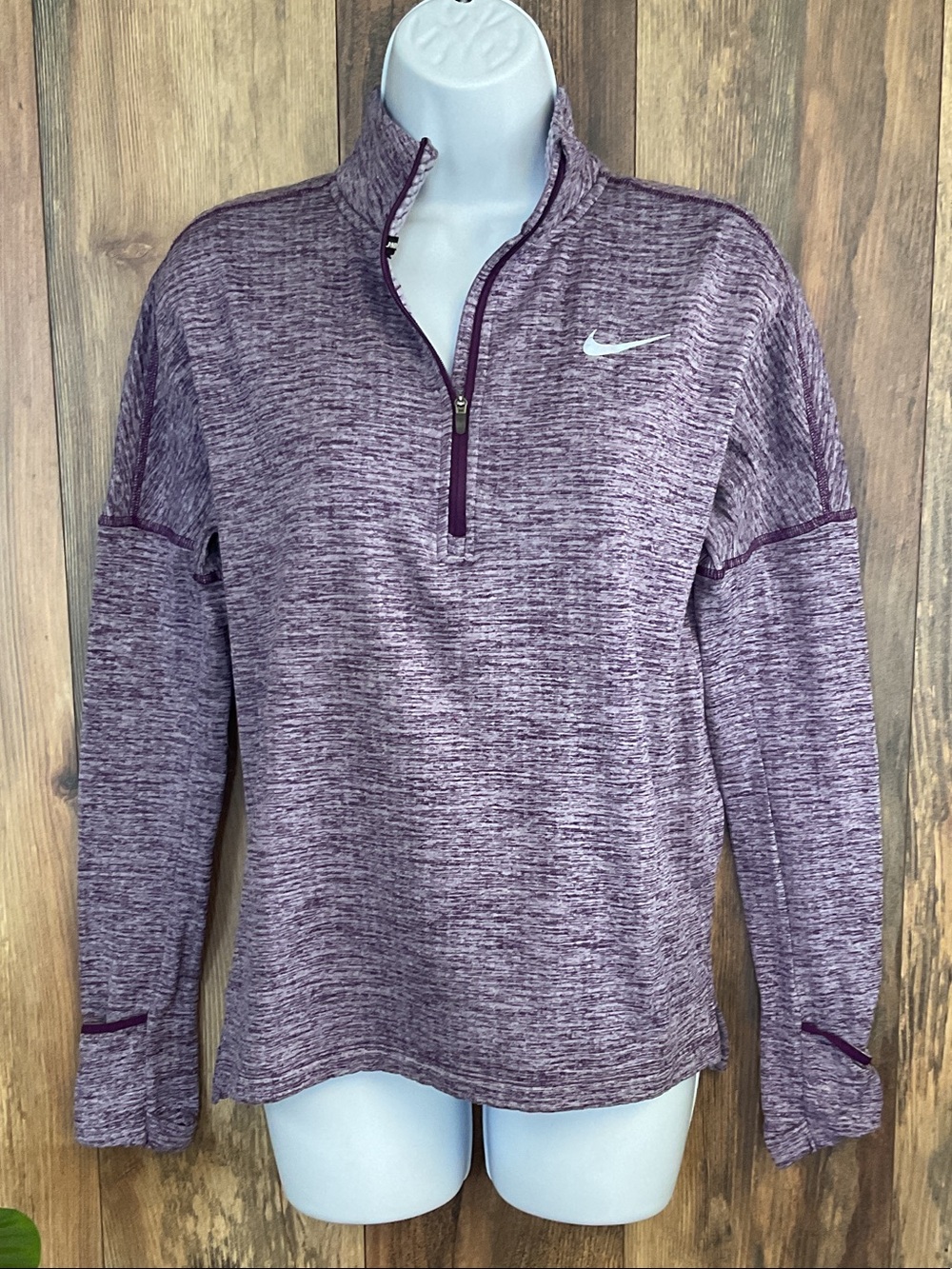 Nike Women’s Heather Plum 1/4 Zip Athletic Pullover S 416B